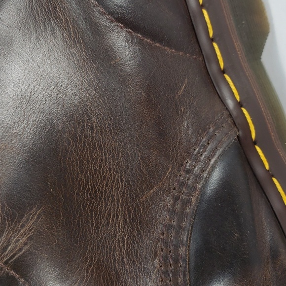 DR. MARTENS AIR WAIR 11822 BROWN OIL LEATHER 8 EYE LACE UP ANKLE BOOTS MEN'S 13 - Picture 12 of 16